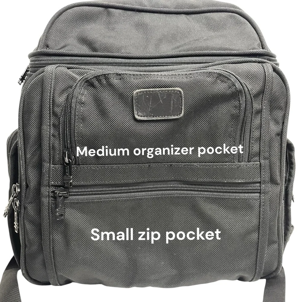 TUMI Alpha Brief Pack Backpack Laptop Tablet Black Nylon Bag 26186D4